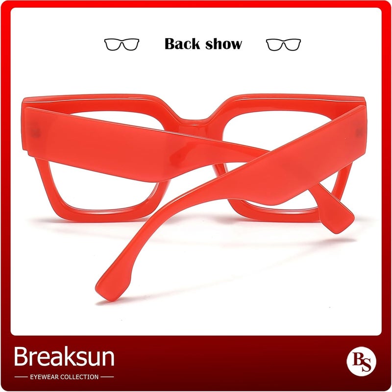 Breaksun Fashion Oversized Blue Light Blocking Glasses for Women Men Trendy Big Square Frame Computer Eyeglasses - Image 3